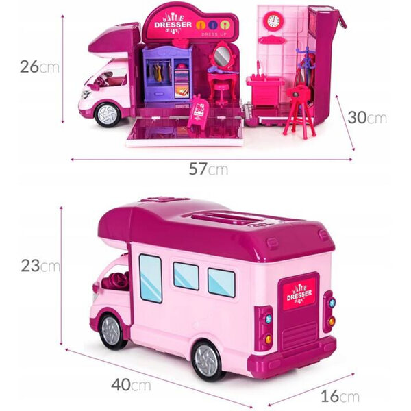Kamper per bambole Sapphire Kids viola, gioco pieghevole con LED e senza suoni