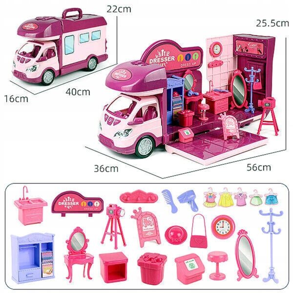Kamper per bambole Sapphire Kids viola, gioco pieghevole con LED e senza suoni