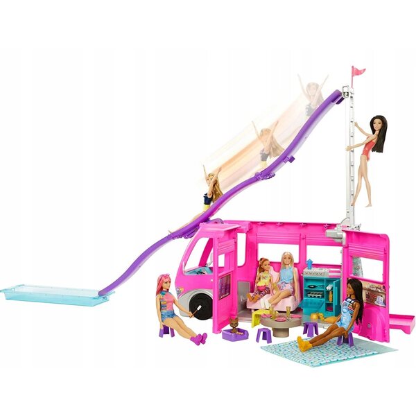 Barbie Kamper Marzeń Dream Camper mit Zubehör und Spielbereichen für Kinder