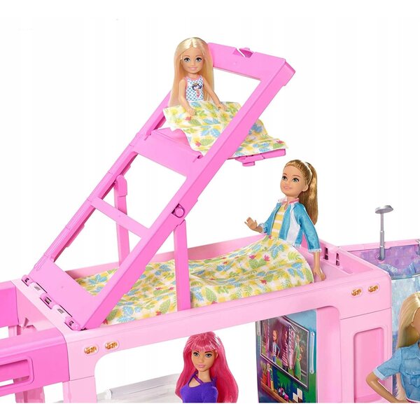 Barbie DreamCamper 3 in 1 Kamper mit Zubehör und Transformationen für Kinder