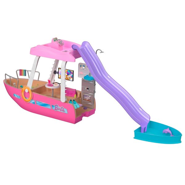 Barbie-Spielboot mit Rutsche, Pool und über 20 Kunststoffzubehörteilen