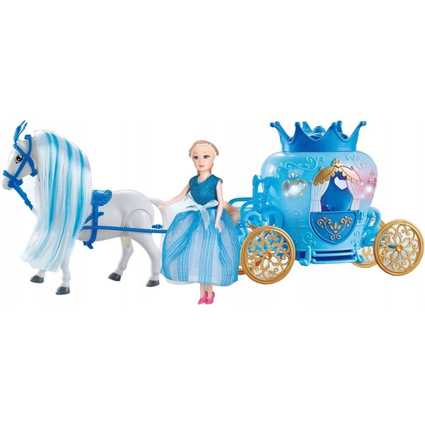 Set carrozza con cavallo camminante per bambole Nicola Toys con suoni e luci
