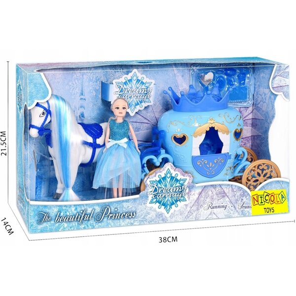 Set carrozza con cavallo camminante per bambole Nicola Toys con suoni e luci