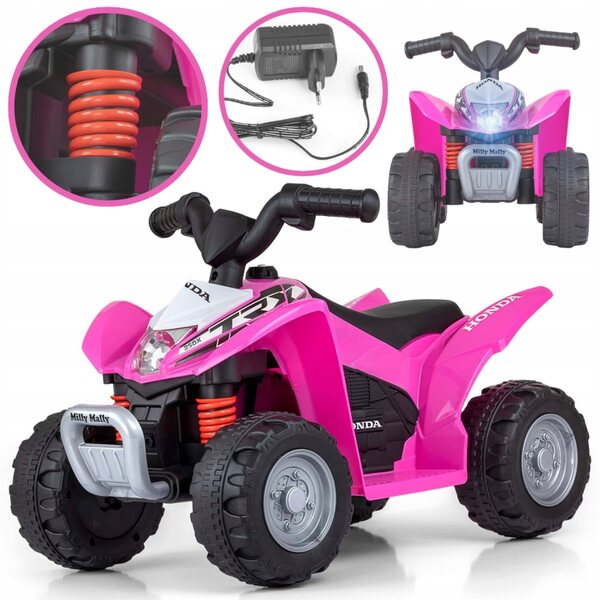 Elektrisches Quad für Kinder Honda ATV Milly Mally ab 2 Jahren, rosa, sicheres und realistisches Fahrzeug