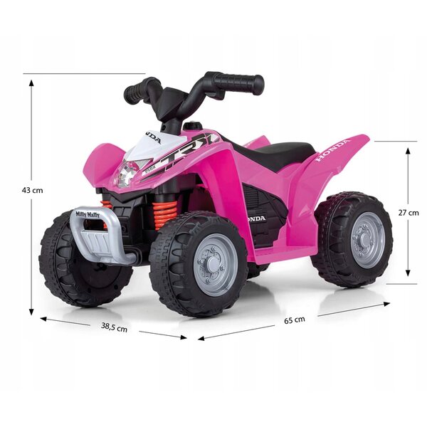 Elektrisches Quad für Kinder Honda ATV Milly Mally ab 2 Jahren, rosa, sicheres und realistisches Fahrzeug