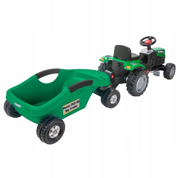 WOOPIE Traktor na Pedały Big PowerTrac z Przyczepą XXL Dla Dzieci Pojazd 3+