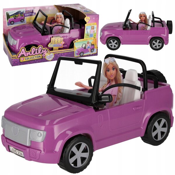 Großes Cabriolet-Auto für Puppen aus robustem Kunststoff, sicheres Spielzeug für 3+