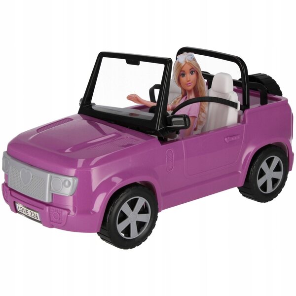 Großes Cabriolet-Auto für Puppen aus robustem Kunststoff, sicheres Spielzeug für 3+