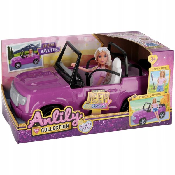 Großes Cabriolet-Auto für Puppen aus robustem Kunststoff, sicheres Spielzeug für 3+