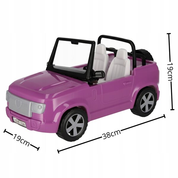 Großes Cabriolet-Auto für Puppen aus robustem Kunststoff, sicheres Spielzeug für 3+
