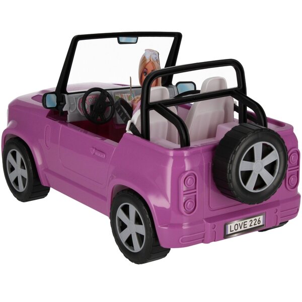 Großes Cabriolet-Auto für Puppen aus robustem Kunststoff, sicheres Spielzeug für 3+