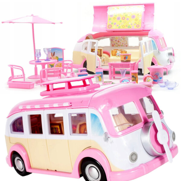 Autobus Kamper Lodziarnia per Bambini con Accessori e Aperture Funzionali