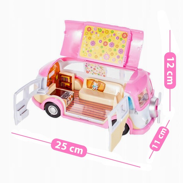 Autobus Kamper Lodziarnia per Bambini con Accessori e Aperture Funzionali