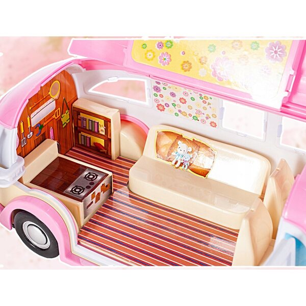 Autobus Kamper Lodziarnia per Bambini con Accessori e Aperture Funzionali