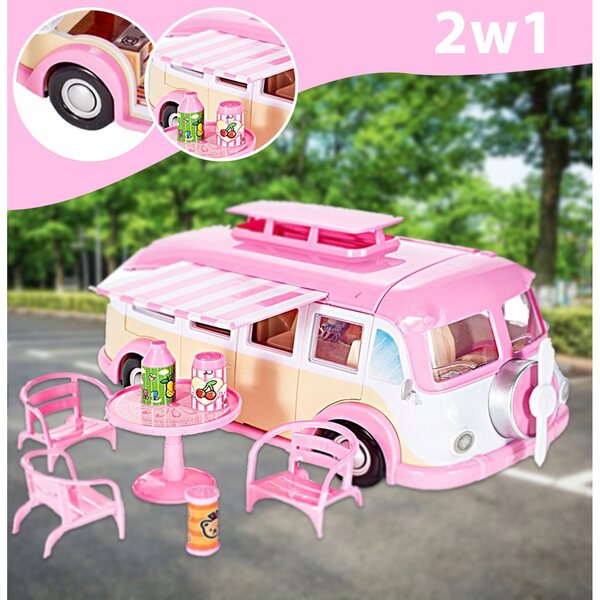 Autobus Kamper Lodziarnia per Bambini con Accessori e Aperture Funzionali