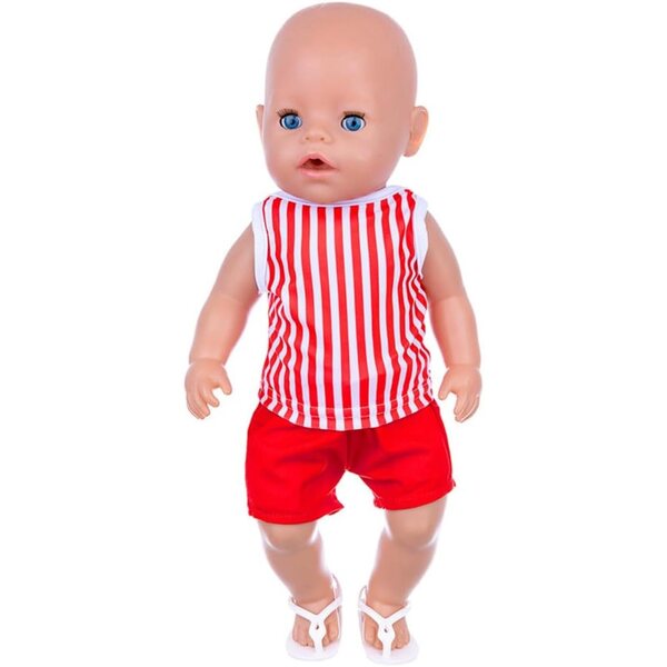 18-Zoll-Puppenkleidung, Blumenkleid, Oberteil und Hose für 43–46 cm große Puppen