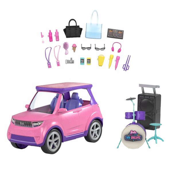 Barbie Big City Big Dreams Auto mit verwandelbarer Szene und Zubehör