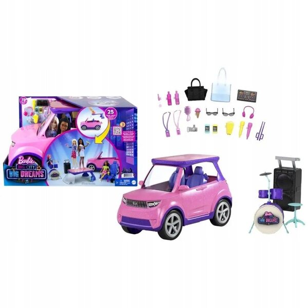 Barbie Big City Big Dreams Auto mit verwandelbarer Szene und Zubehör