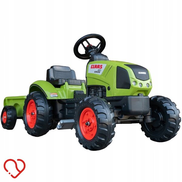 Falk Claas Arion Green Trettraktor mit Anhänger und Hupe für Kinder