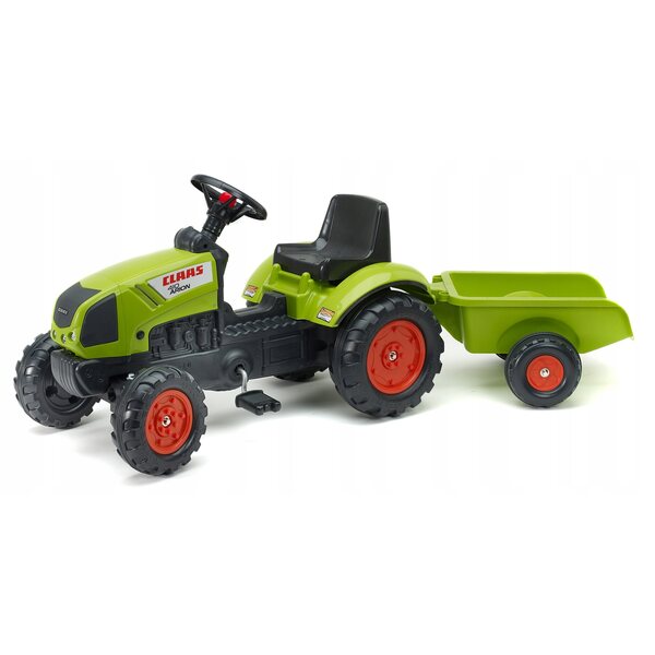Falk Claas Arion Green Trettraktor mit Anhänger und Hupe für Kinder