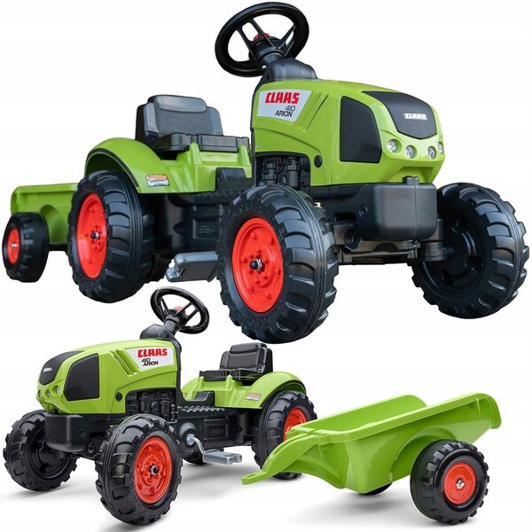 Falk Claas Arion Green Trettraktor mit Anhänger und Hupe für Kinder