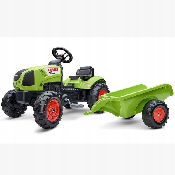 Falk Claas Arion Green Trettraktor mit Anhänger und Hupe für Kinder