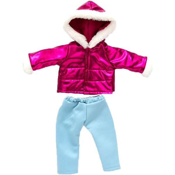 Vestiti Invernali per Bambole 18 Pollici - Set 2 Pezzi Rosso Rosato