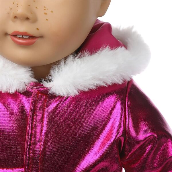 Vestiti Invernali per Bambole 18 Pollici - Set 2 Pezzi Rosso Rosato