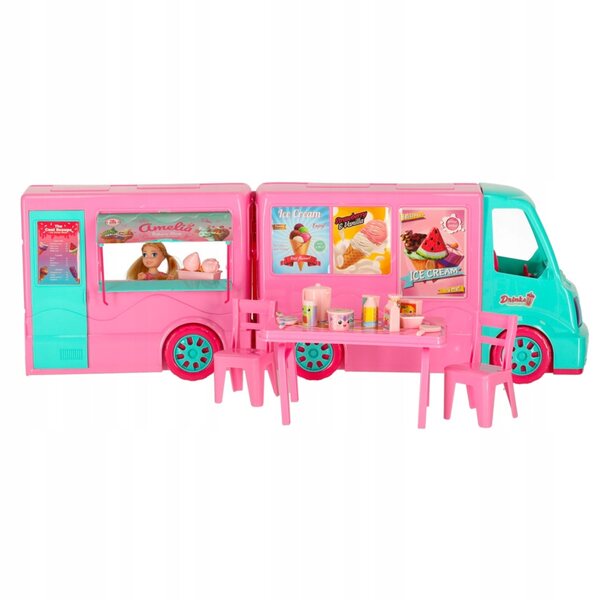 Wohnmobil und Imbisswagen für Puppen, 21-teilig – Kreativ- und Lernspiel