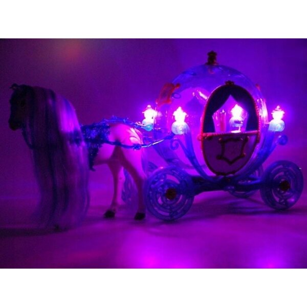 Wanderpferd mit Kutsche und Elsa-Puppe – Interaktives Set mit LEDs und Soundeffekten