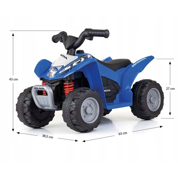 Elektrisches Quad für Kinder Honda ATV Milly Mally Blau, sicher und realistisch 2+
