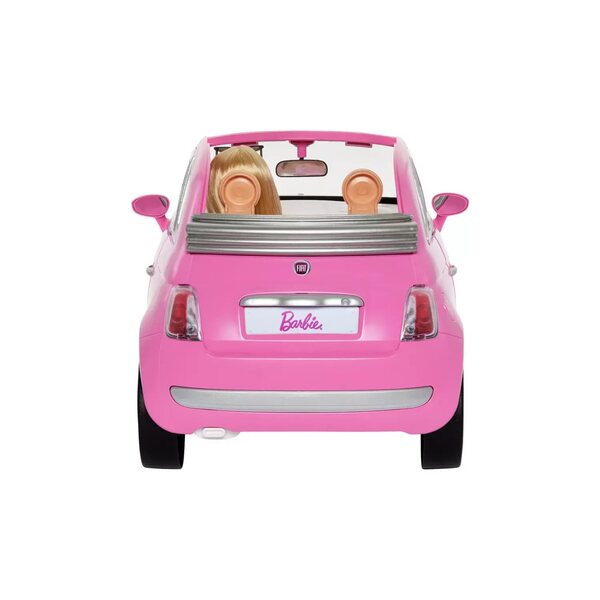Barbie Fiat 500 Cabriolet mit Mattel-Puppe – Spielzeugauto für Kinder ab 3 Jahren