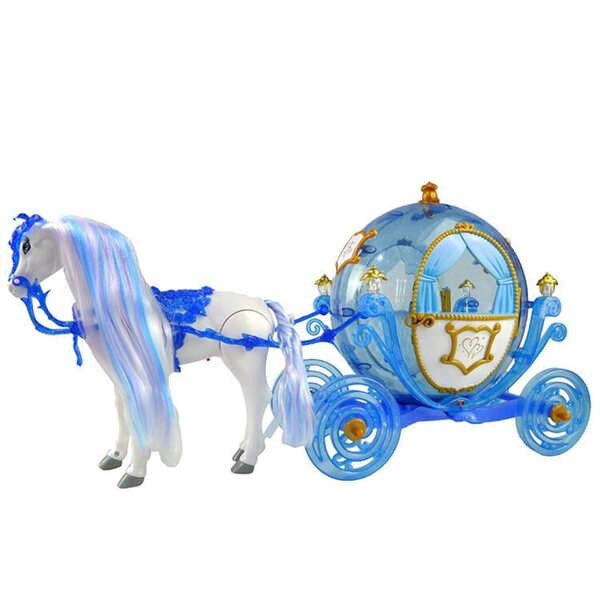 Kareta mit Pferd und Winterprinzessin-Puppe mit Geräuschen und Lichtern