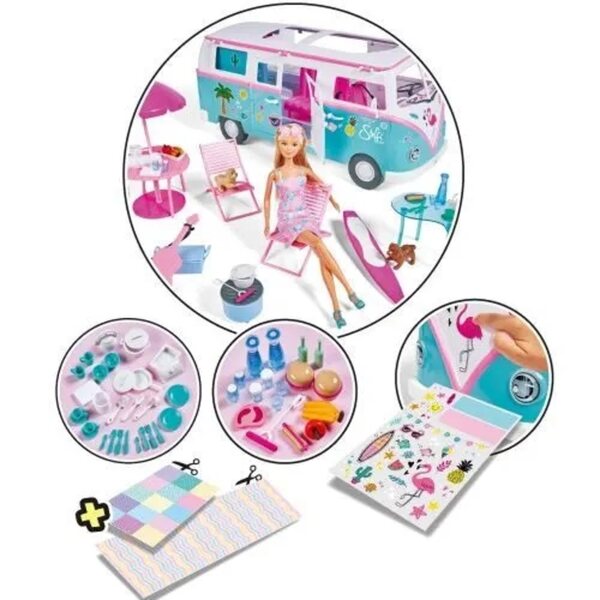 Steffi con camper giocattolo Simba Toys 51 cm con cucina e accessori