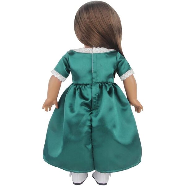 Grünes Kleid für 18-Zoll-Puppen – elegantes und bequemes Prinzessinnenkleid