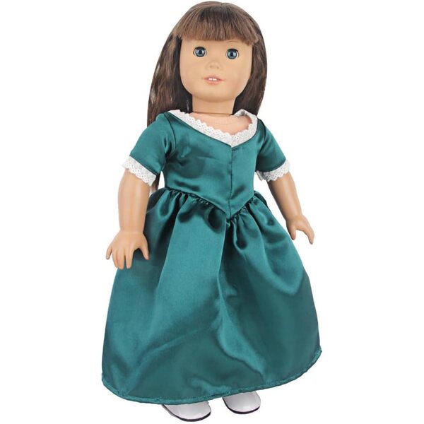 Grünes Kleid für 18-Zoll-Puppen – elegantes und bequemes Prinzessinnenkleid