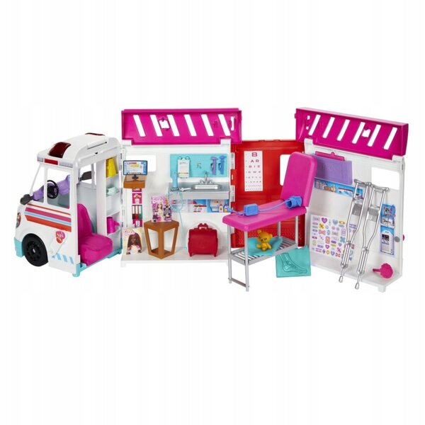 Barbie Mobile Ambulance XXL-Set mit 20 Klinika Ambulance-Zubehörteilen