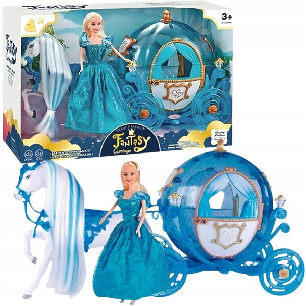 Kareta Spielset mit Pferd und Prinzessin – Märchenkutsche für Kinder