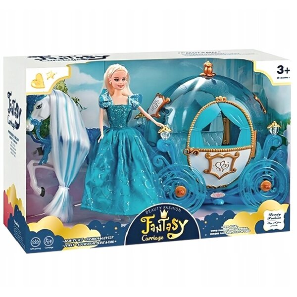 Kareta Spielset mit Pferd und Prinzessin – Märchenkutsche für Kinder