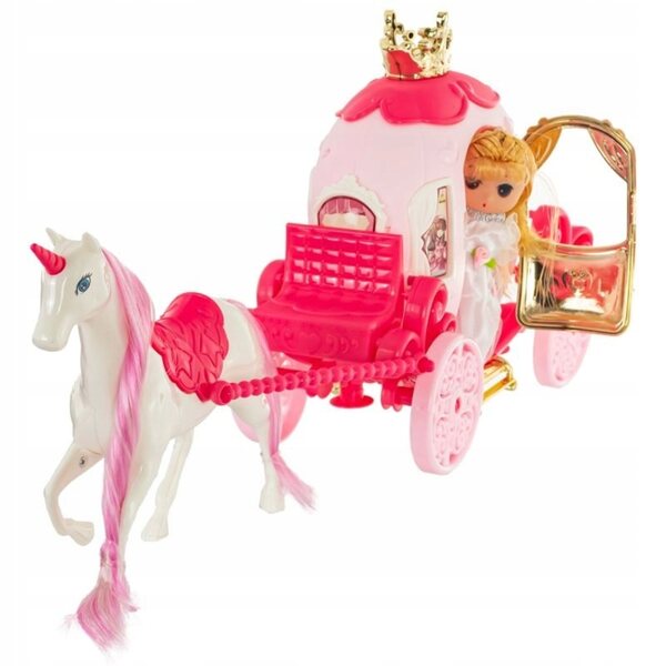 Kareta mit Einhorn und Prinzessin, Spielzeug mit Lichtern und Geräuschen für Kinder ab 3 Jahren