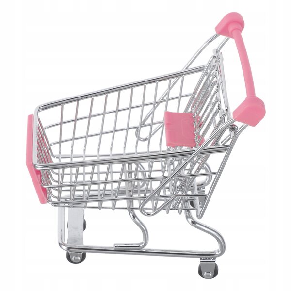 Mini Carrello della Spesa Rosa per Bambini, Giocattolo e Organizer Multifunzionale