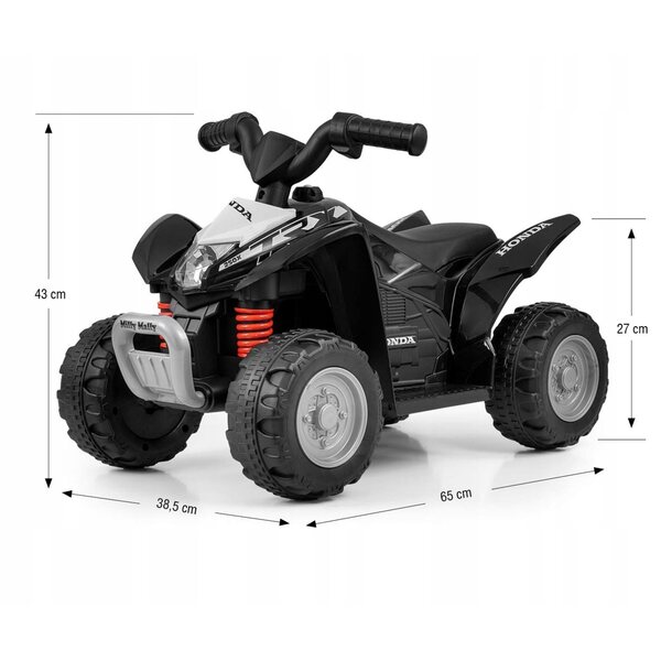 Elektrisches Quad Honda ATV Schwarz für Kinder ab 2 Jahren mit Licht und Sound