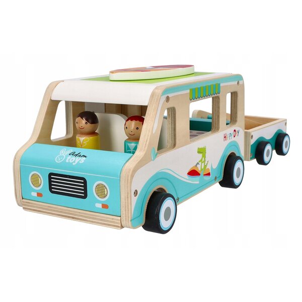 Adam Toys Puppencamper aus Holz mit Zubehör, Set mit 11 Elementen