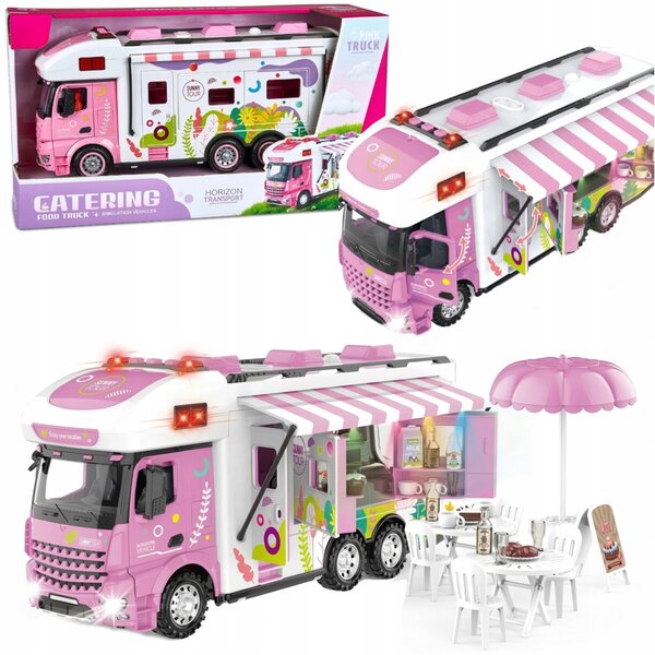 Camper per bambole - Food truck, bar con LED e accessori da gioco