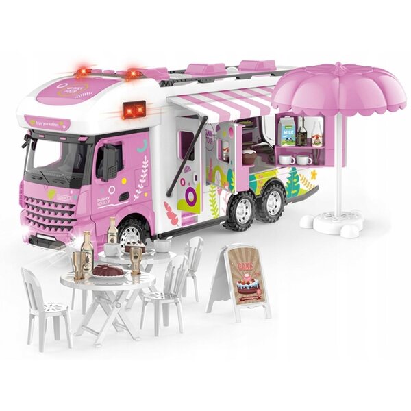 Camper per bambole - Food truck, bar con LED e accessori da gioco