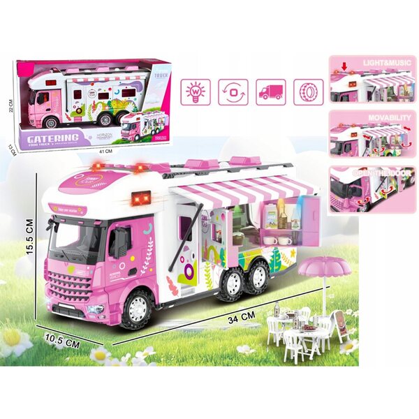 Camper per bambole - Food truck, bar con LED e accessori da gioco