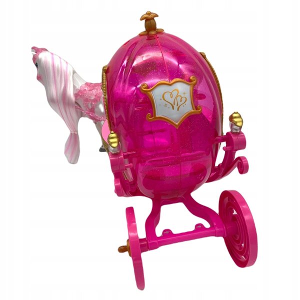 Kareta mit wandelndem Pferd und rosa Prinzessin mit Lichtern und Geräuschen