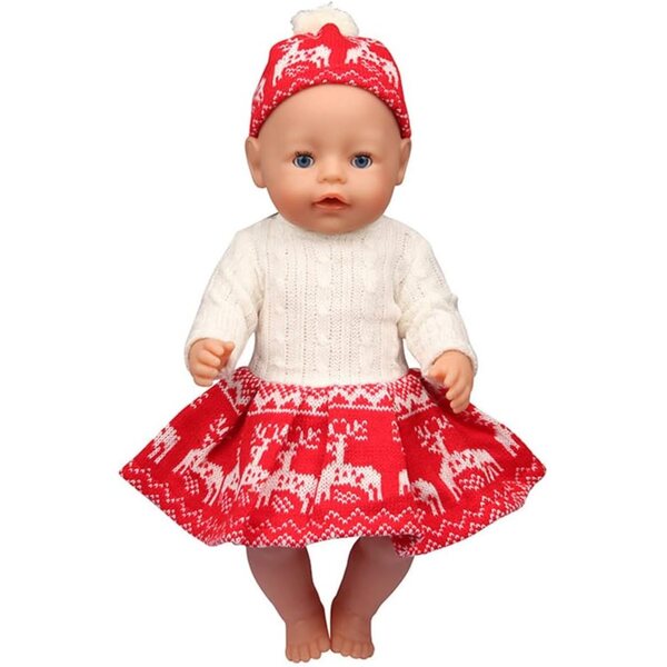 Vestiti natalizi per bambole americane 18 pollici - Set 2 pezzi maglione e cappello