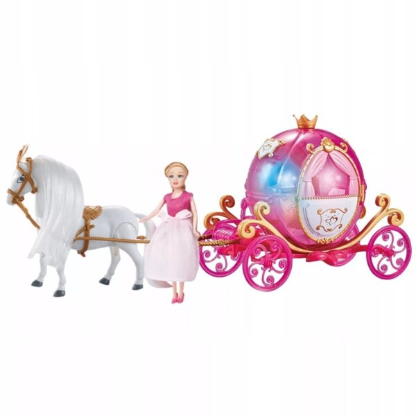 Kareta-Set mit wandelndem Pferd, Puppe, Lichtern und Geräuschen für Kinder