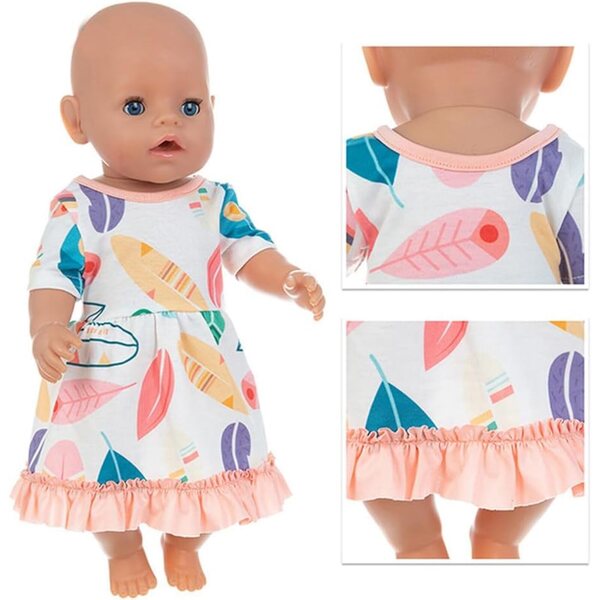 18-Zoll-Amerikanisches Puppenkleid mit Rock mit Blattmuster - Odulu